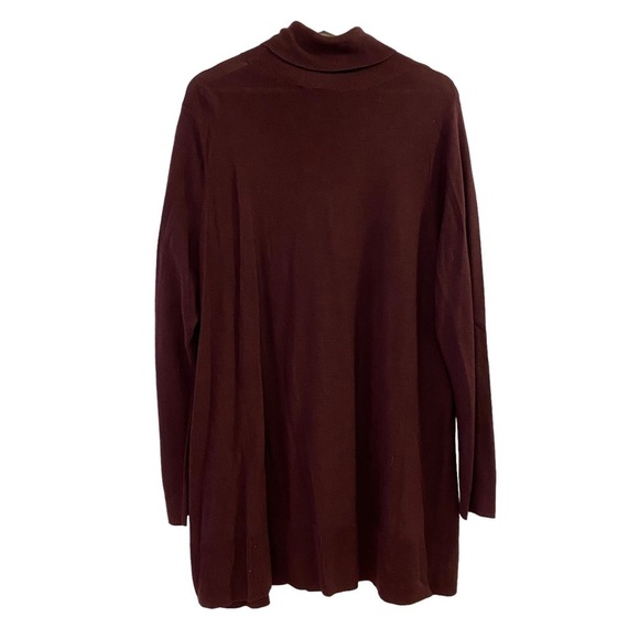 Eileen Fisher Turtleneck Maroon Tencel Silk Blend Sweater Tunic Women’s Size 2X - Picture 4 of 9